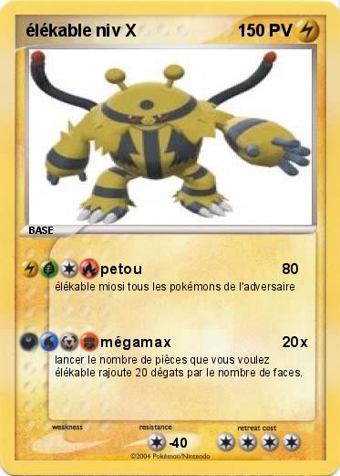 Pokemon élékable niv X