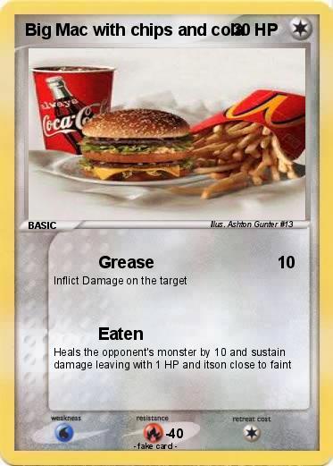 Pokemon Big Mac with chips and cola