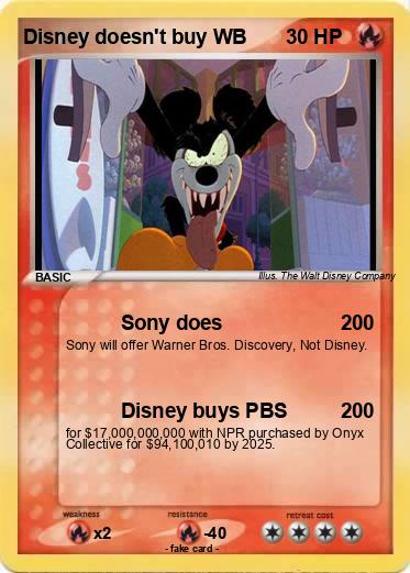 Pokemon Disney doesn't buy WB