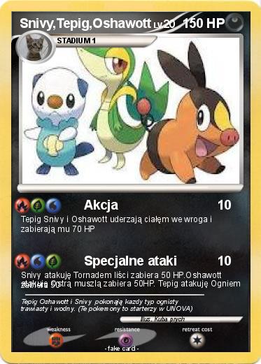 Pokemon Snivy,Tepig,Oshawott