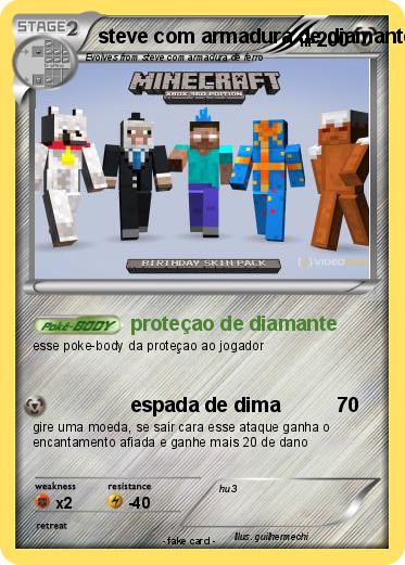 Pokemon steve com armadura de diamante