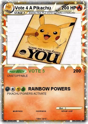 Pokemon Vote 4 A Pikachu