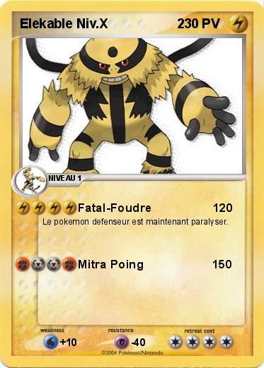 Pokemon Elekable Niv.X                   2