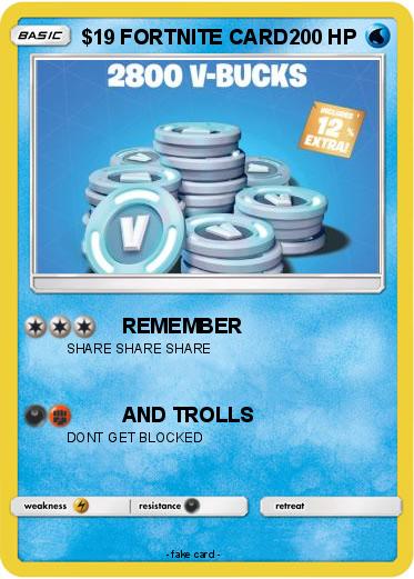Pokemon $19 FORTNITE CARD