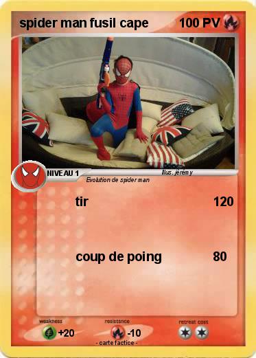 Pokemon spider man fusil cape