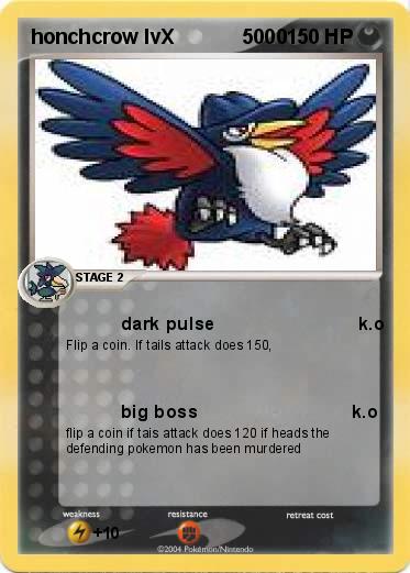 Pokemon honchcrow lvX            5000