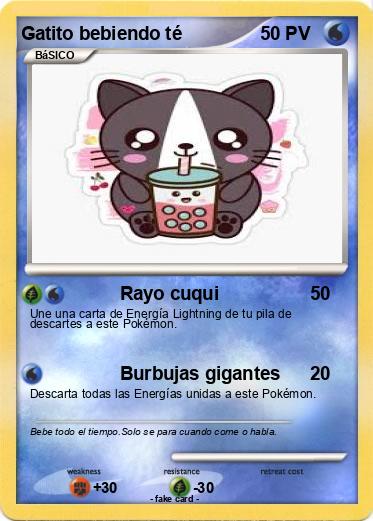 Pokemon Gatito bebiendo té