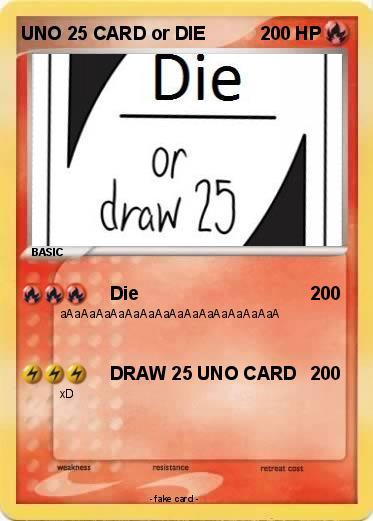 Pokemon UNO 25 CARD or DIE