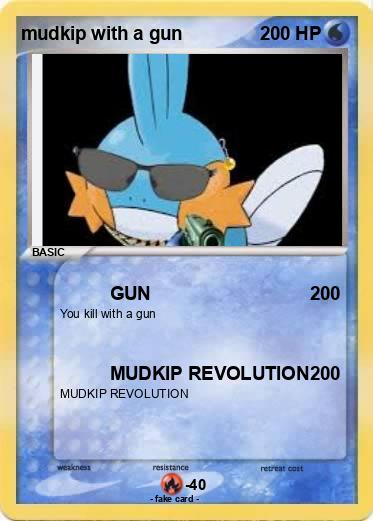 Pokemon mudkip with a gun