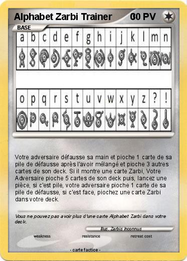 Pokemon Alphabet Zarbi Trainer       0