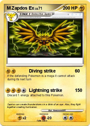Pokemon M Zapdos Ex
