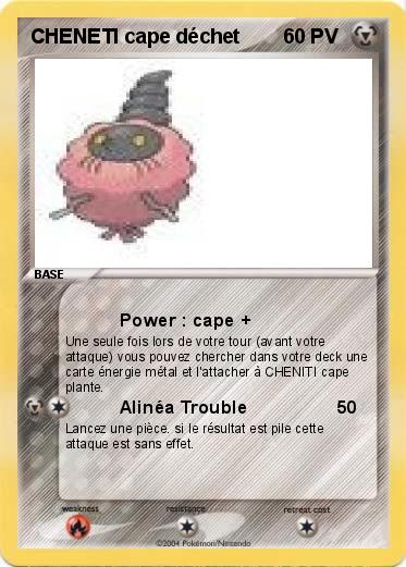 Pokemon CHENETI cape déchet