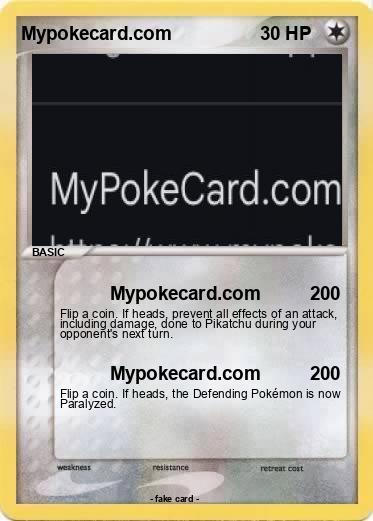 Pokemon Mypokecard.com