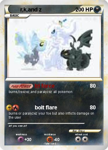 Pokemon r,k,and z