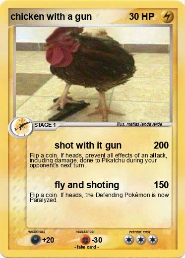 Pokemon chicken with a gun