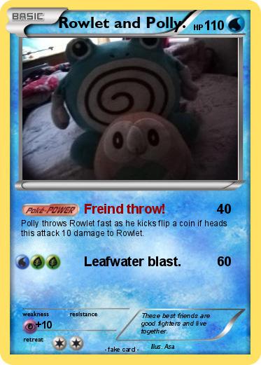 Pokemon Rowlet and Polly.