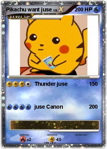Pokemon Pikachu want juse