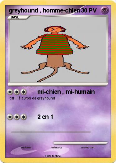 Pokemon greyhound , homme-chien