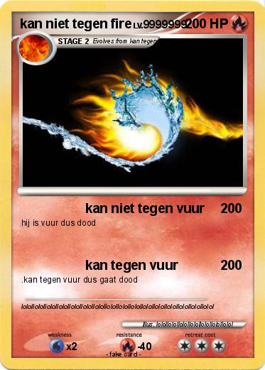Pokemon kan niet tegen fire