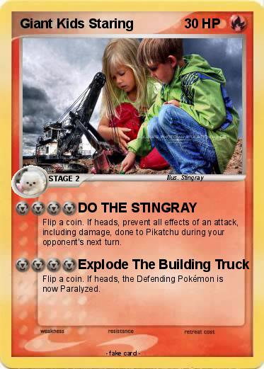 Pokemon Giant Kids Staring