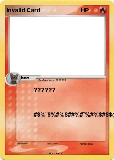 Pokemon Invalid Card