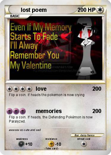 Pokemon lost poem