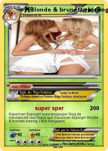 Pokemon Blonde & brunette kissing. | Bed kiss
