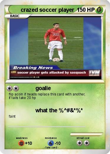 Pokemon crazed soccer player