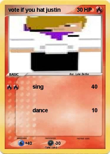 Pokemon vote if you hat justin