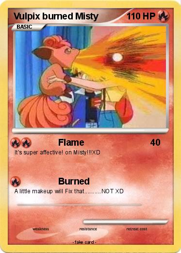 Pokemon Vulpix burned Misty