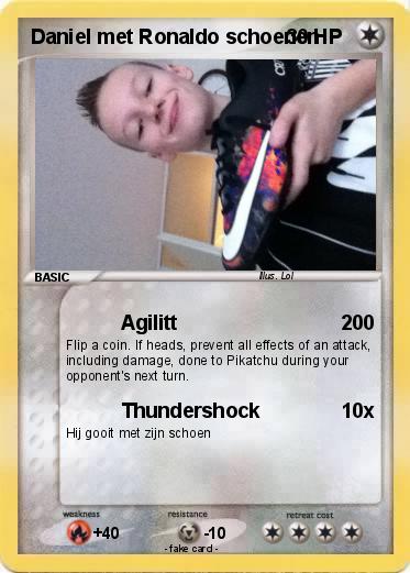 Pokemon Daniel met Ronaldo schoenen