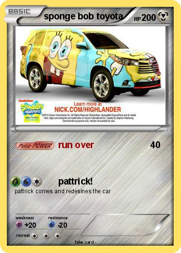 Pokemon sponge bob toyota
