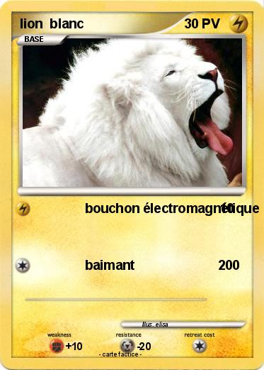 Pokemon lion  blanc