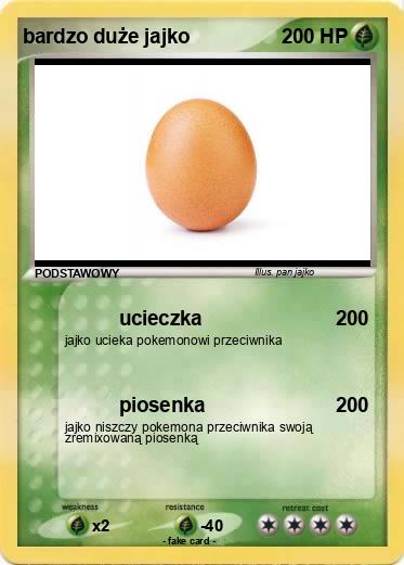 Pokemon bardzo duże jajko