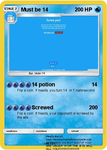 Pokemon Must be 14