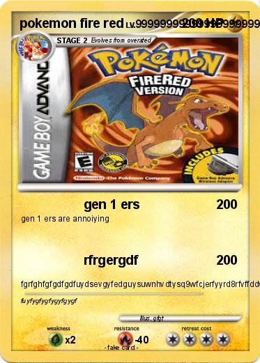 Pokemon pokemon fire red