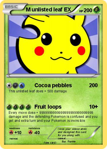 Pokemon M unlisted leaf EX