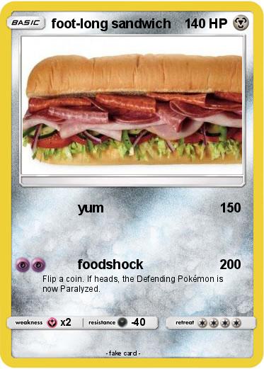 Pokemon foot-long sandwich