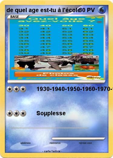 Pokemon de quel age est-tu à l'école