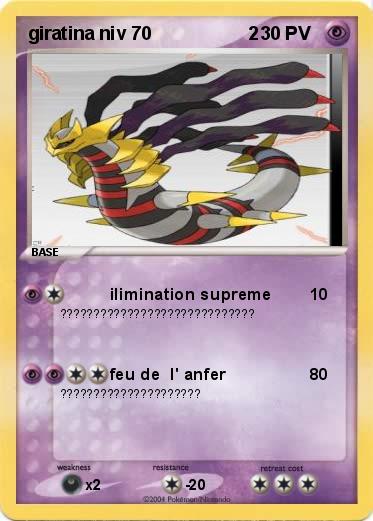 Pokemon giratina niv 70                   2       