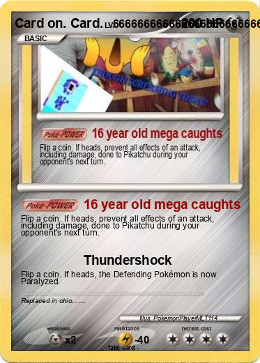 Pokemon Card on. Card.