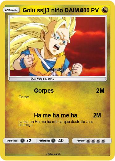 Pokemon Golu ssjj3 niño DAIMA