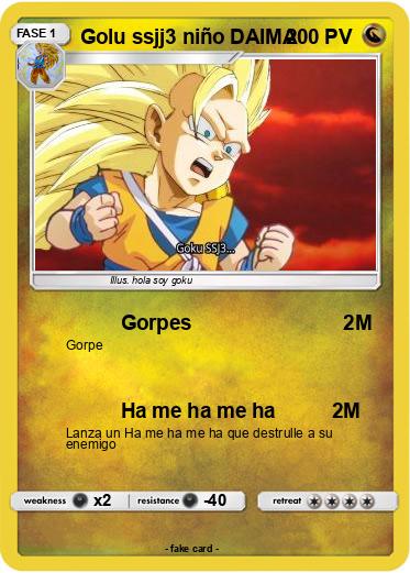 Pokemon Golu ssjj3 niño DAIMA
