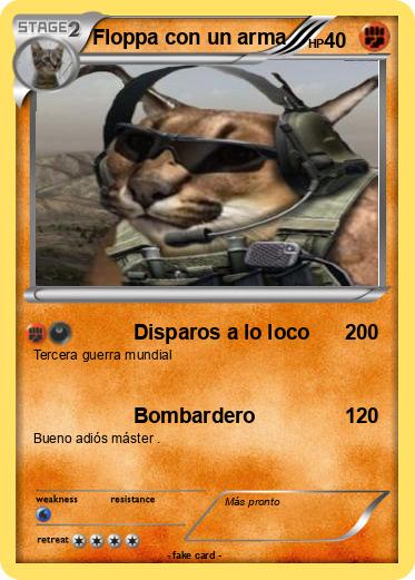 Pokemon Floppa con un arma