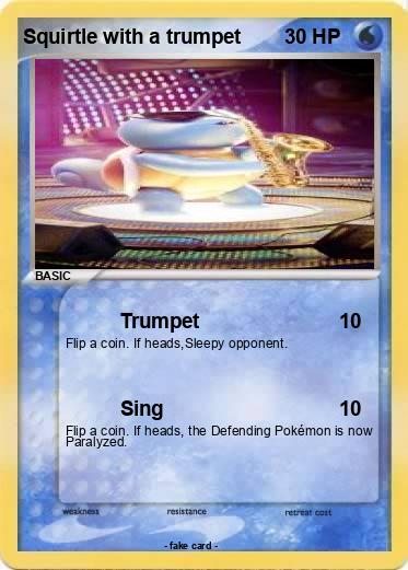 Pokemon Squirtle with a trumpet