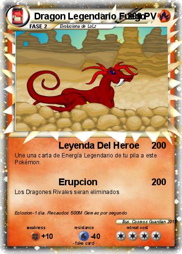 Pokemon Dragon Legendario Fuego