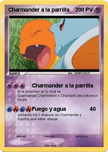Pokemon Charmander a la parrilla
