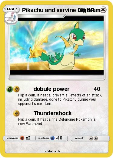 Pokemon Pikachu and servine tag team
