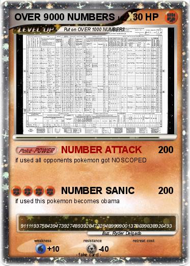 Pokemon OVER 9000 NUMBERS