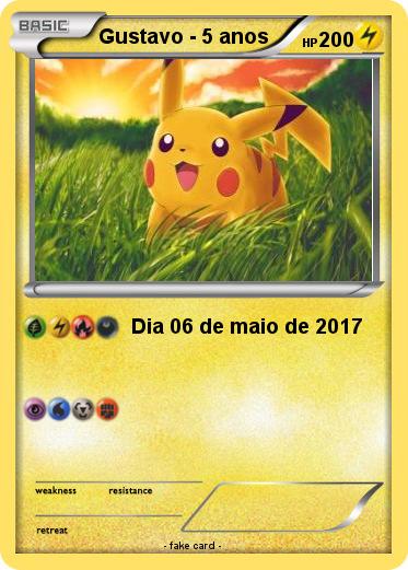 Pokemon Gustavo - 5 anos